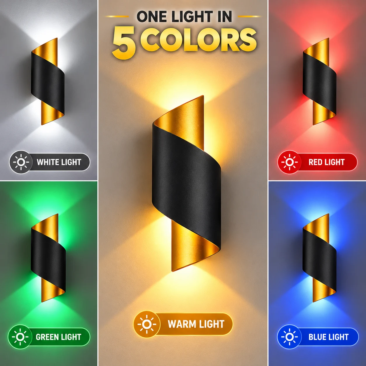 5 Color changing Wall Light